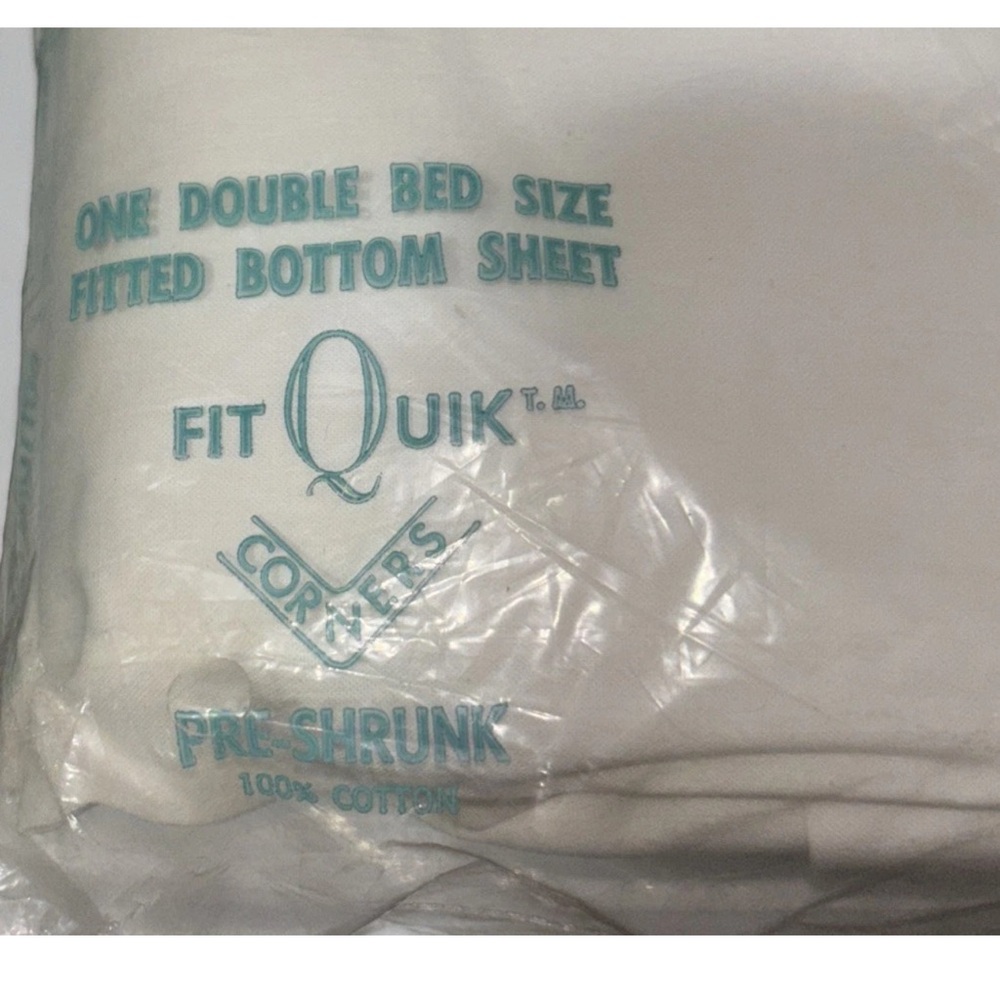 Vintage Fruit Of The Loom Percale Double Bottom Flat Bed‎ Sheet White 81x108 - Picture 3 of 3